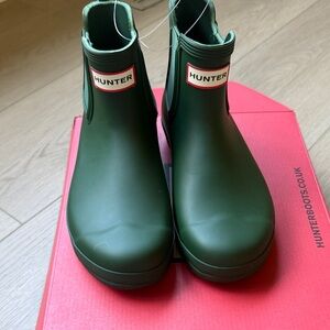 Hunter Olive Green Short Chelsea Rain Boots